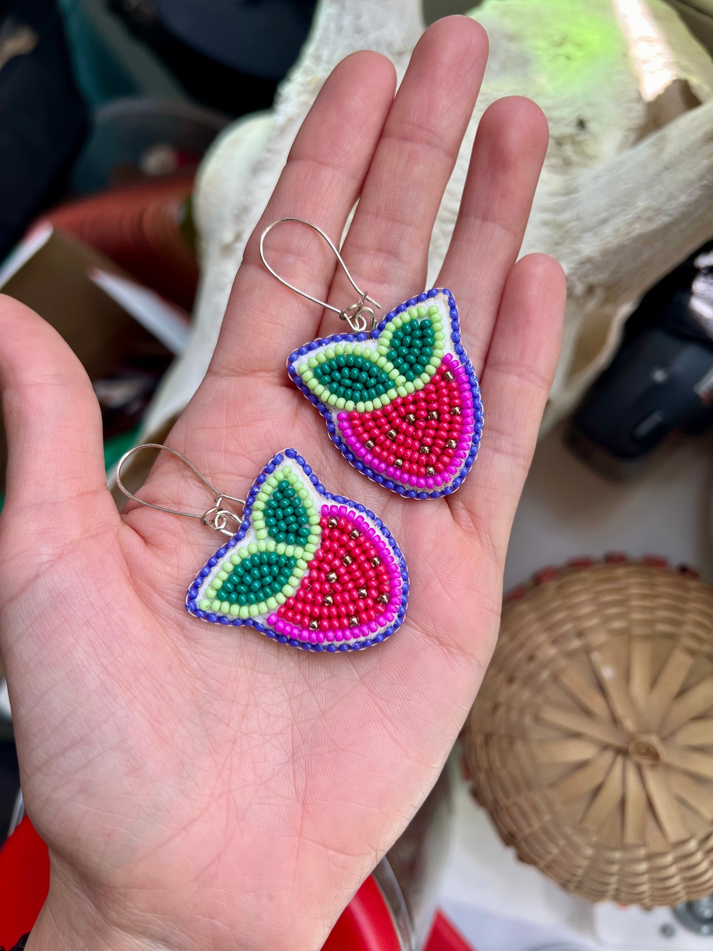 Strawberry Earrings by First Star Beads