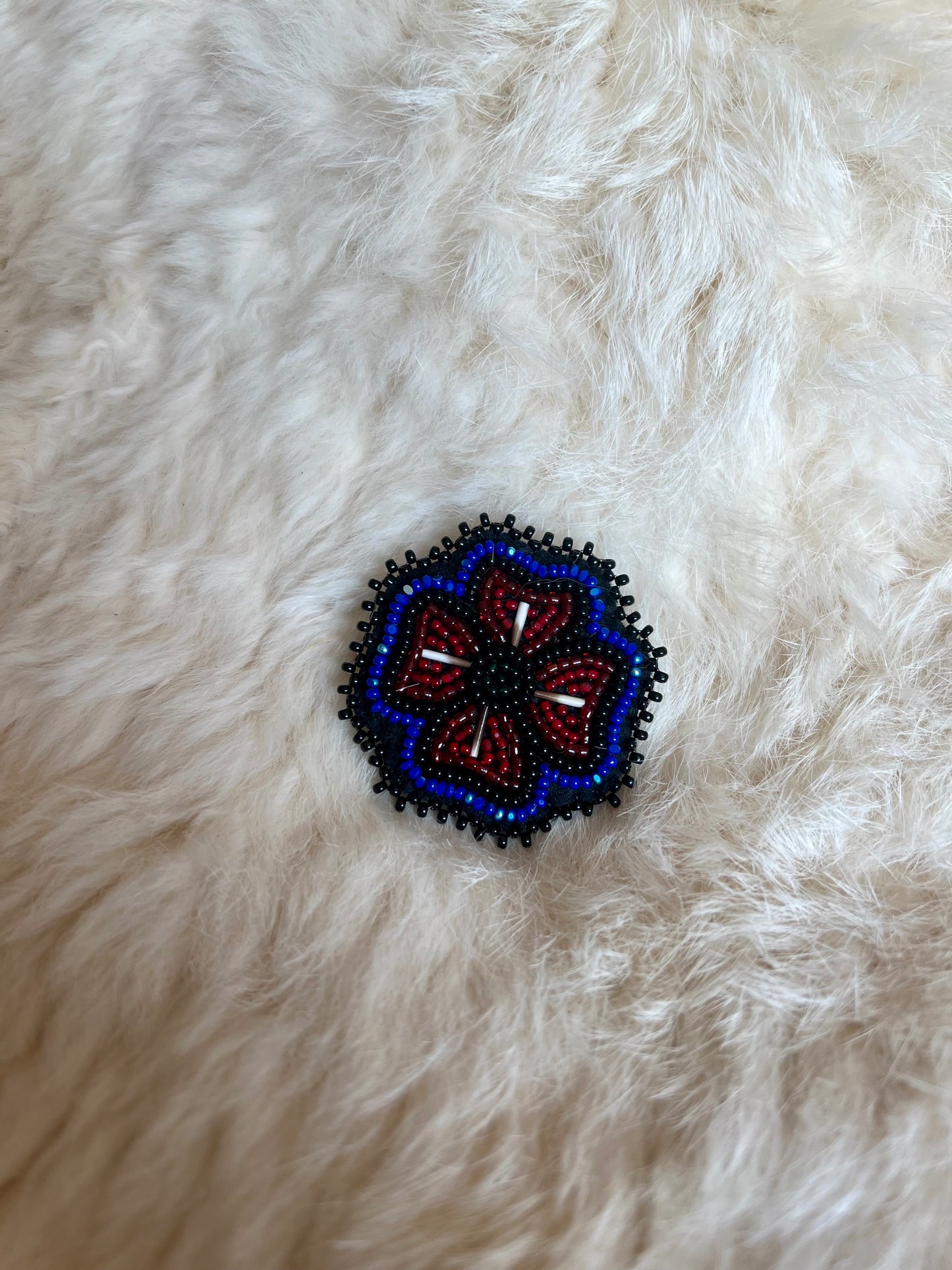 Beaded Poppy Pin