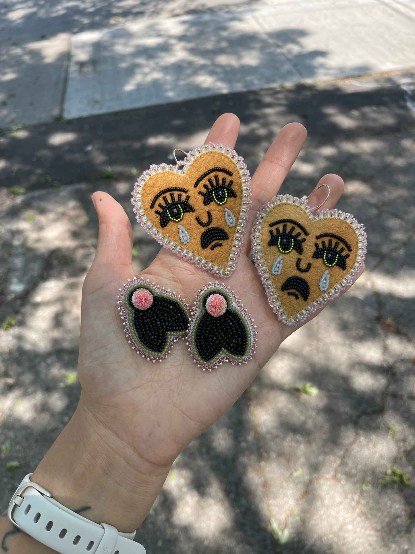Custom Crying Hearts Earrings