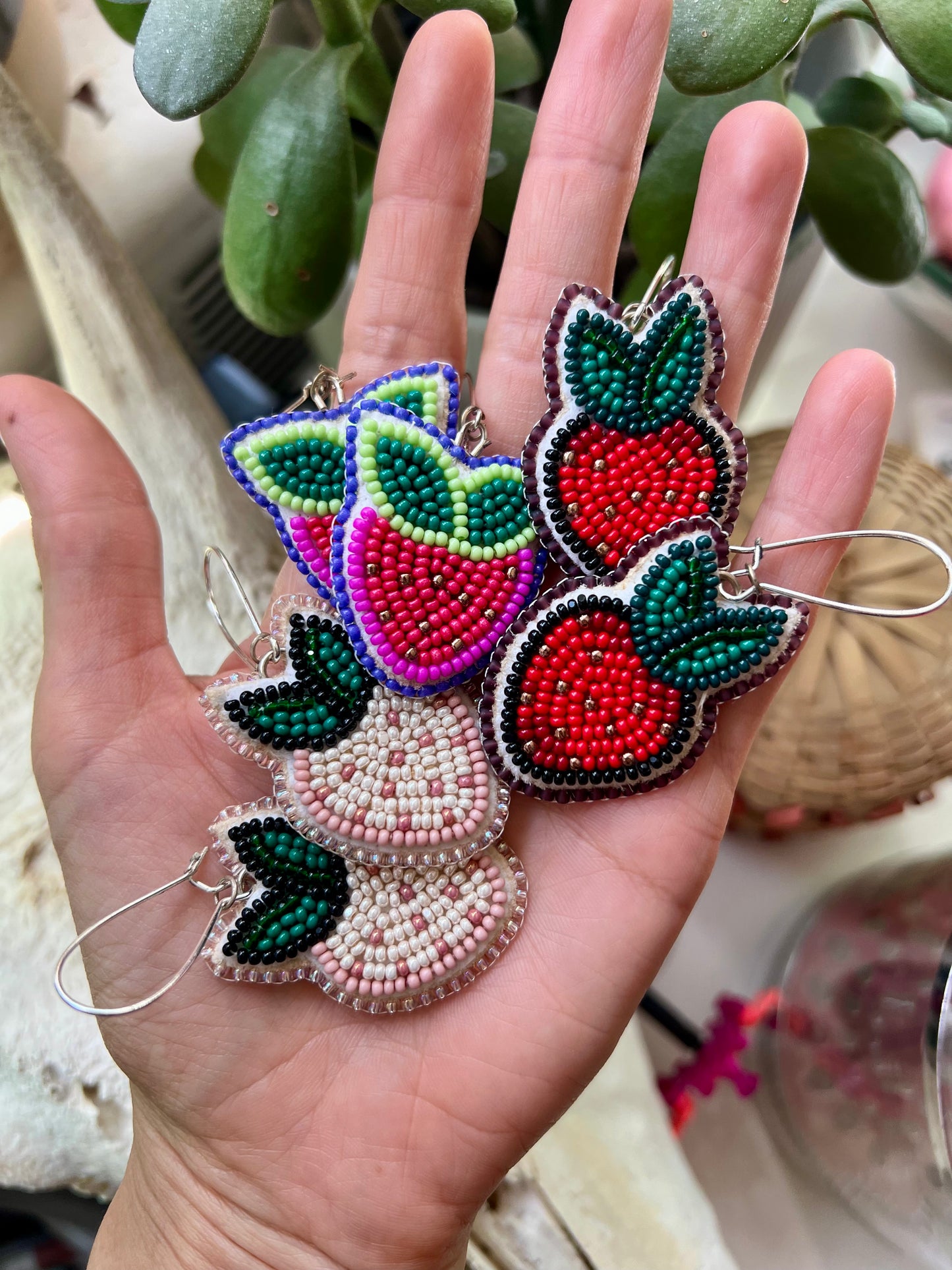 Strawberry Earrings by First Star Beads