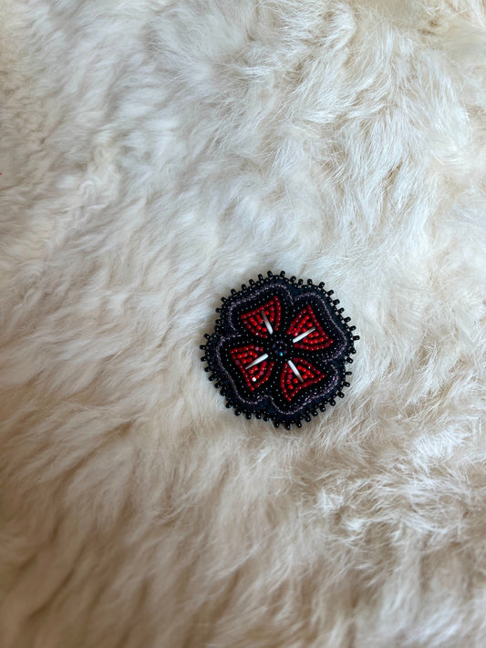 Beaded Poppy Pin