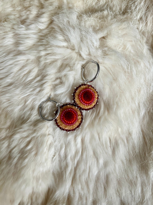 Oxblood Tufted Drops on Hoops
