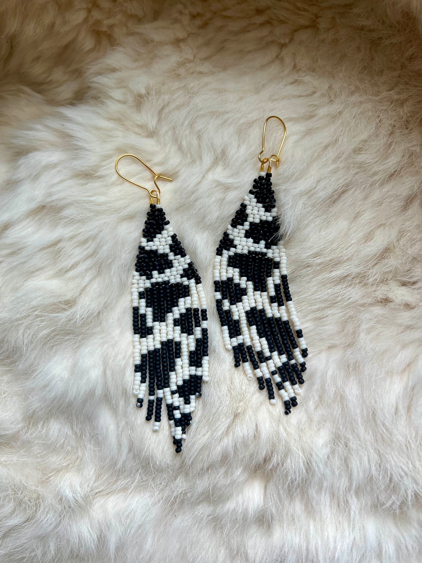 Cow Print Fringe Earrings