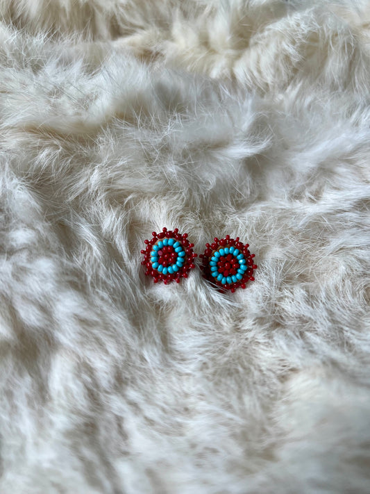 Red & Turquoise Studs