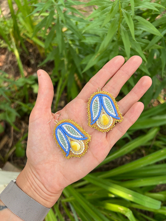 Periwinkle Floral Drop Earrings