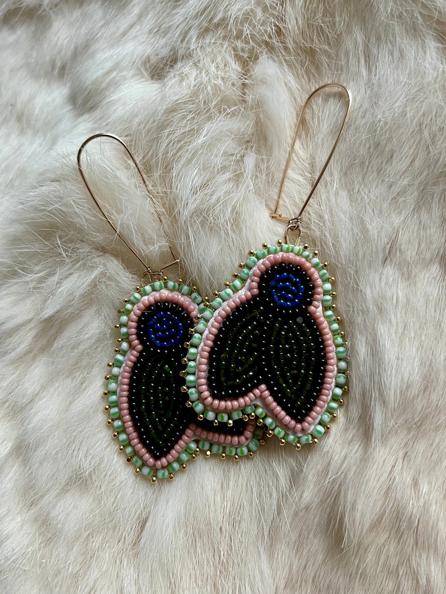 Beaded Blueberry Earrings