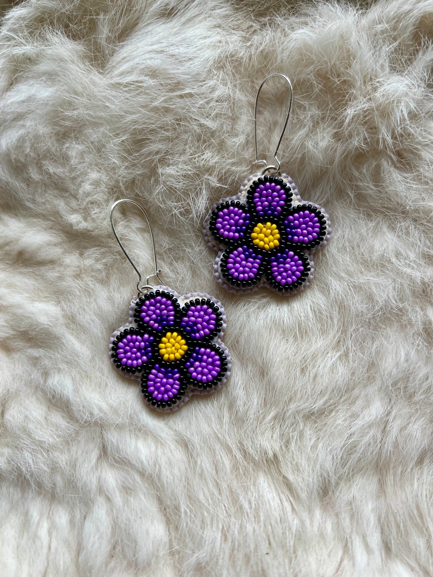 Purple Floral Earrings