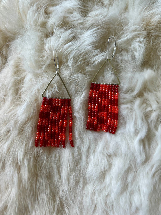 Tangerine Checkered Fringe