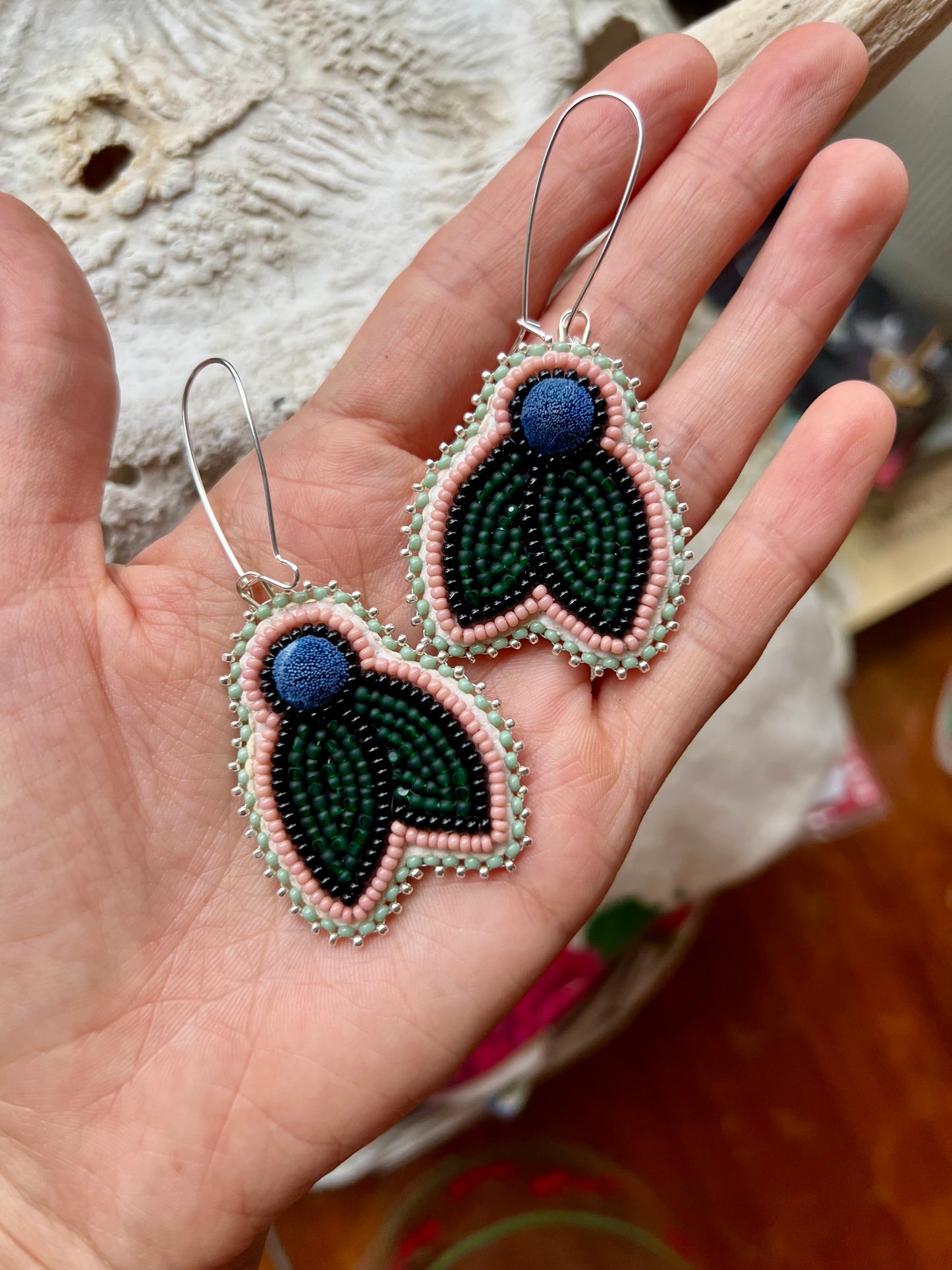 Pink Blueberry Earrings