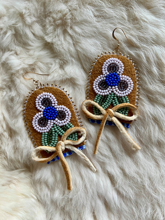 Beaded Moccasin Vamp Earrings