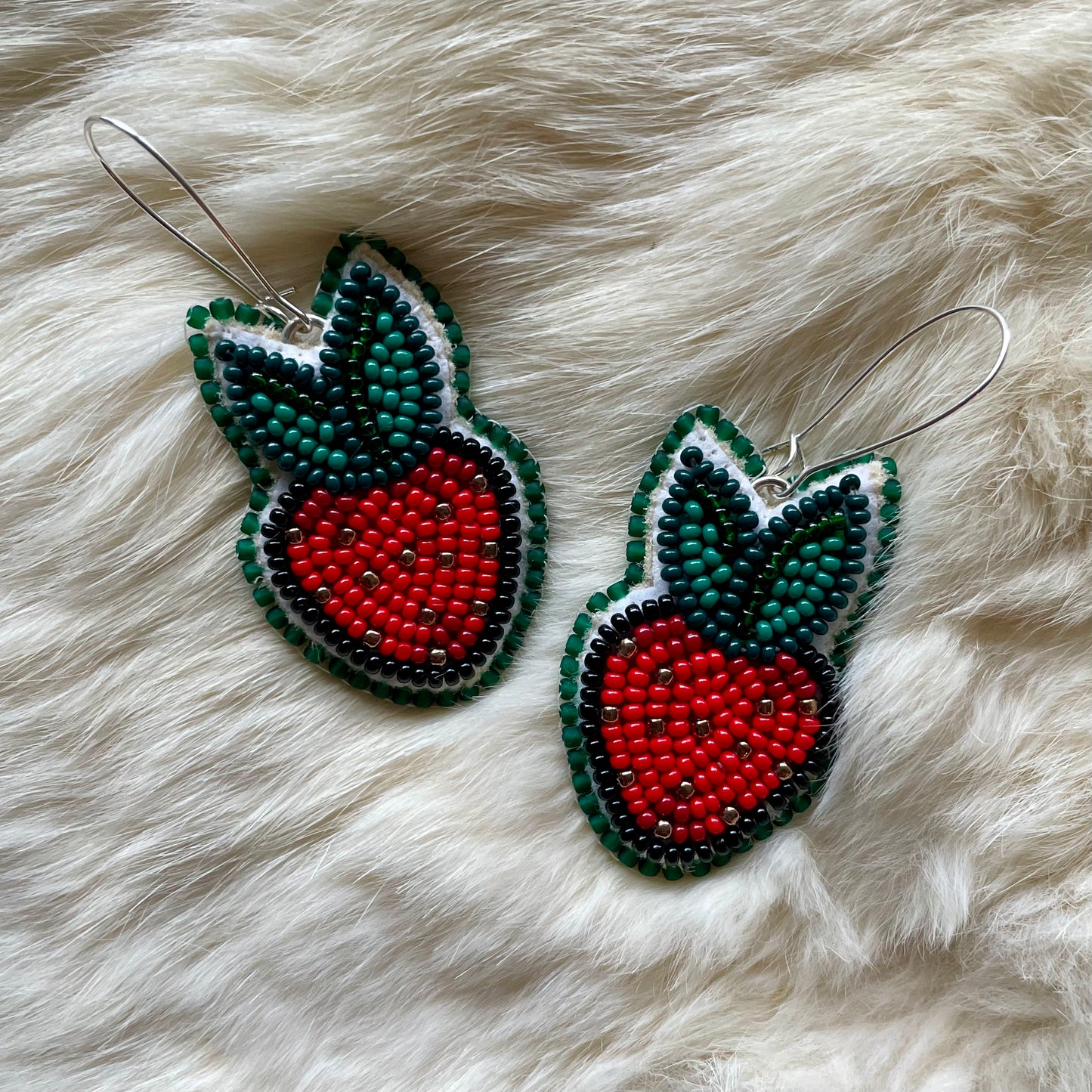 Strawberry Earrings by First Star Beads