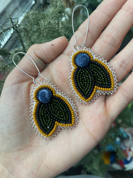 Tufted Blueberry Earrings